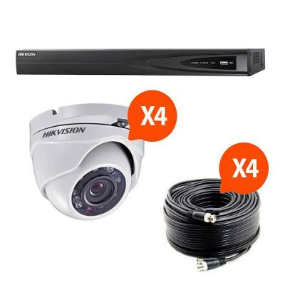 Kit video surveillance Turbo HD Hikvision 4 caméras dôme