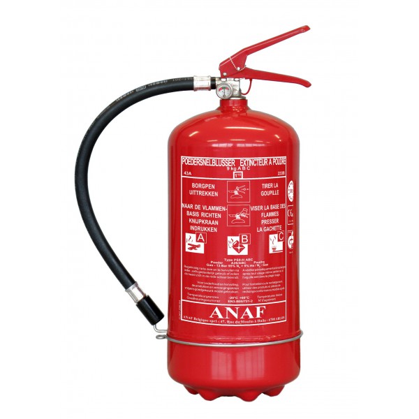 Extincteur a poudre abc 9 kg anaf ps9 h