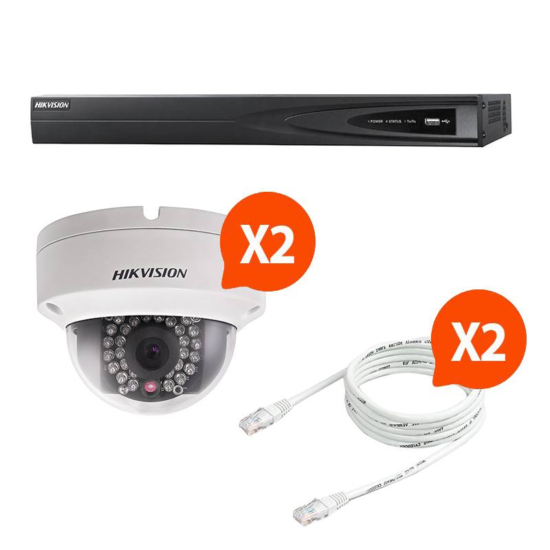 Pack vid osurveillance kit 6 hik 2 cam ras domes