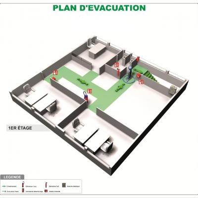 Plan d'évacuation NFX Format A3 PVC