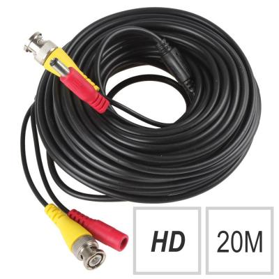 Câble 2 en 1 BNC et alimentation pour caméra analogique de 20 mètres HD